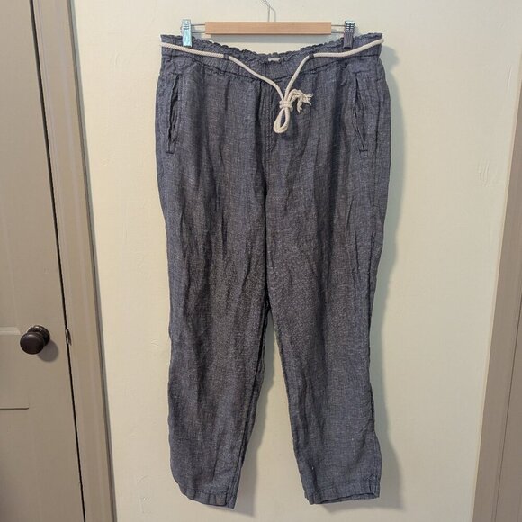 C&C California 100% Linen Pants Fisherman Core Lagenlook Chambray Rope Nautical - Picture 3 of 8